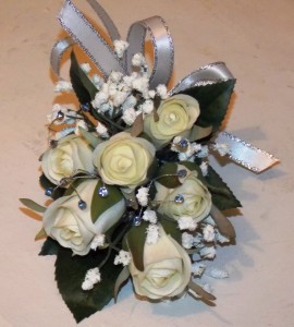 WHITE TEA ROSE CORSAGE  